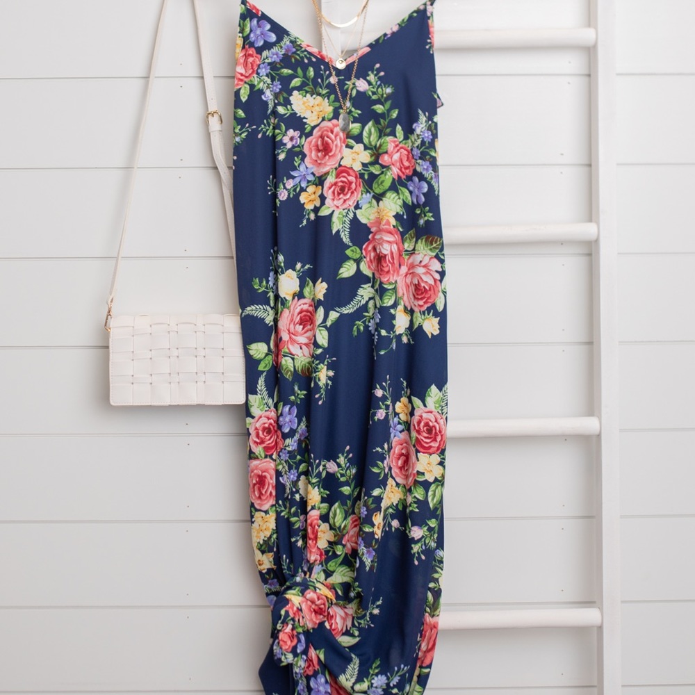 Navy Floral Dress